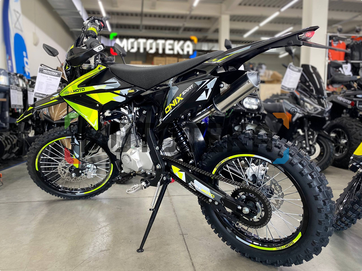 Сезон 2025! Питбайк Regulmoto (Регулмото) ONIX SPORT черный/зеленый
