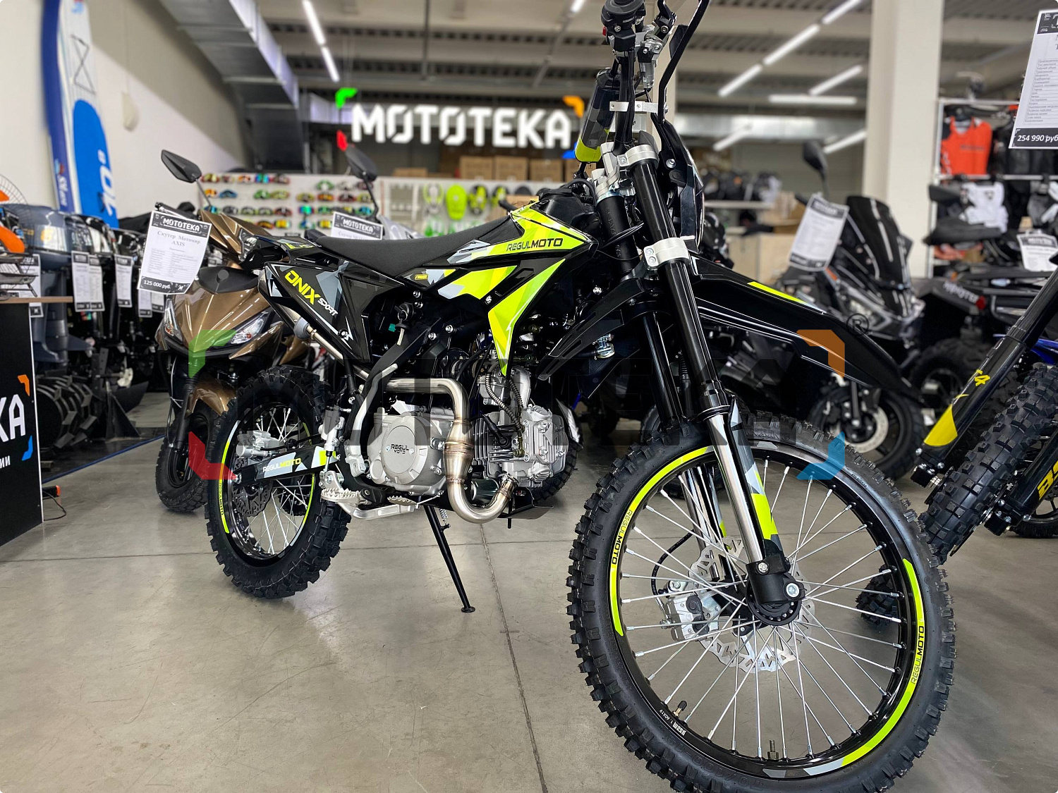 Сезон 2025! Питбайк Regulmoto (Регулмото) ONIX SPORT черный/зеленый
