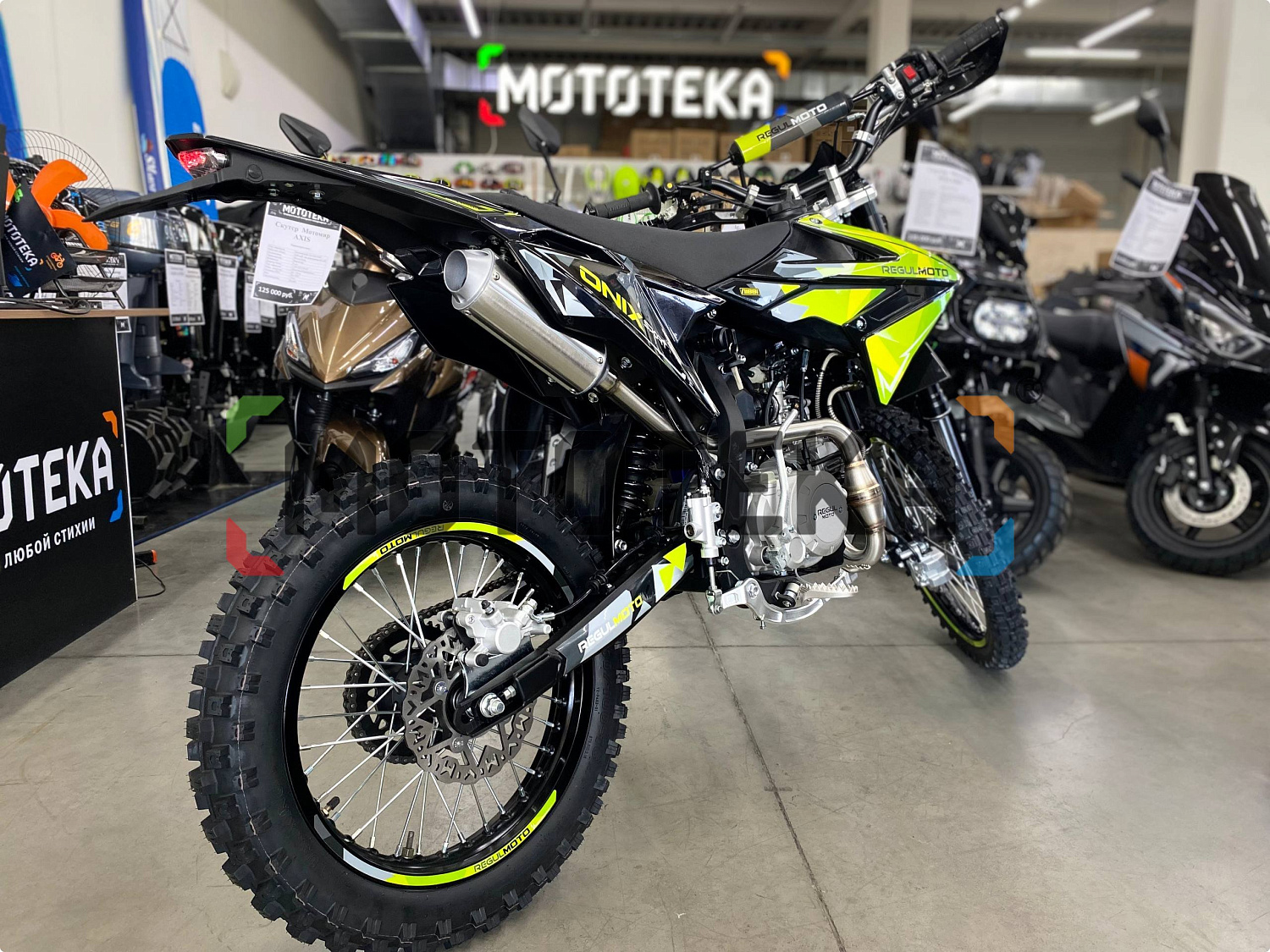 Сезон 2025! Питбайк Regulmoto (Регулмото) ONIX SPORT черный/зеленый